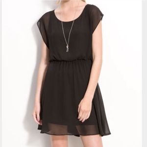 Lush black flowy chiffon dress (M)